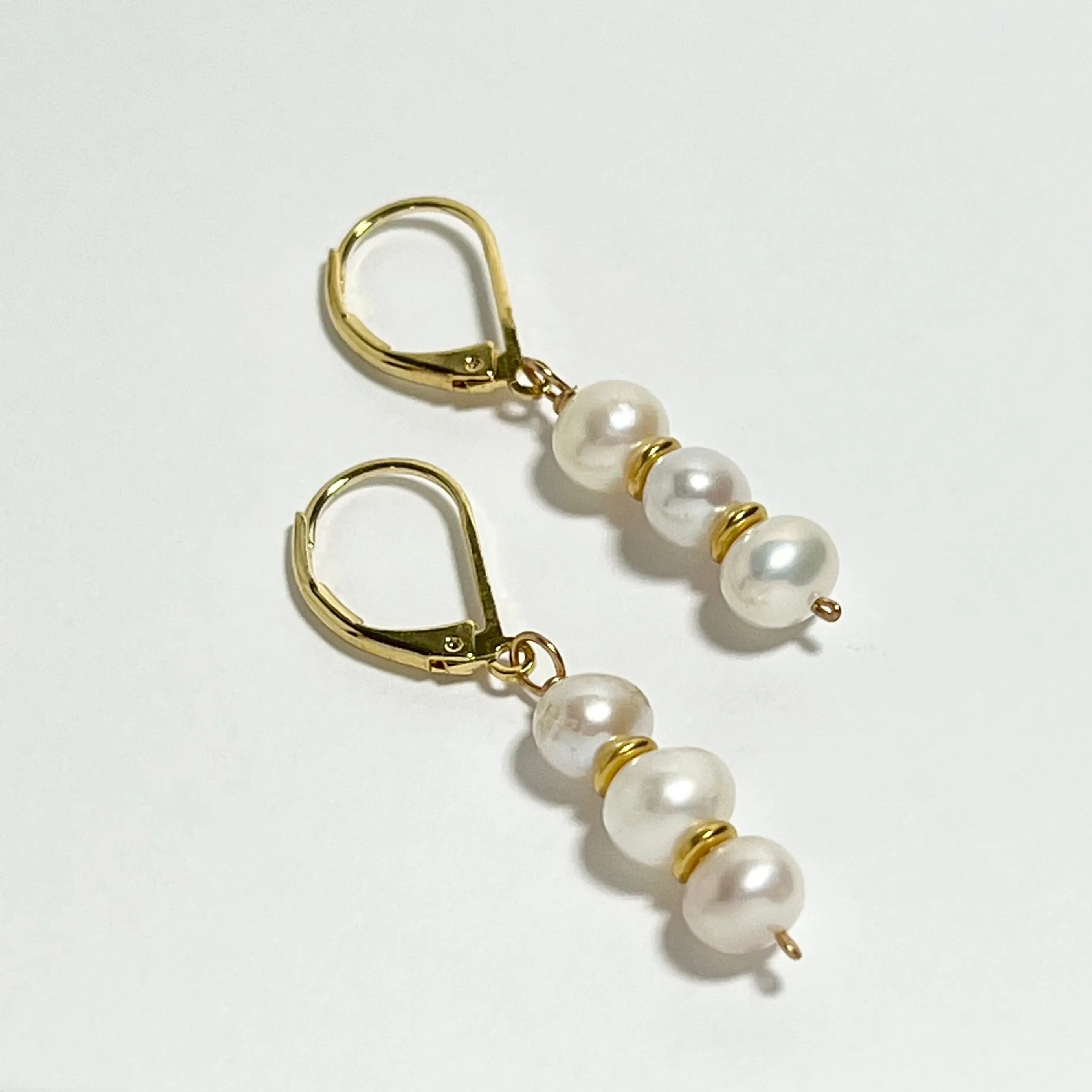 Triple Freshwater Pearl Earrings