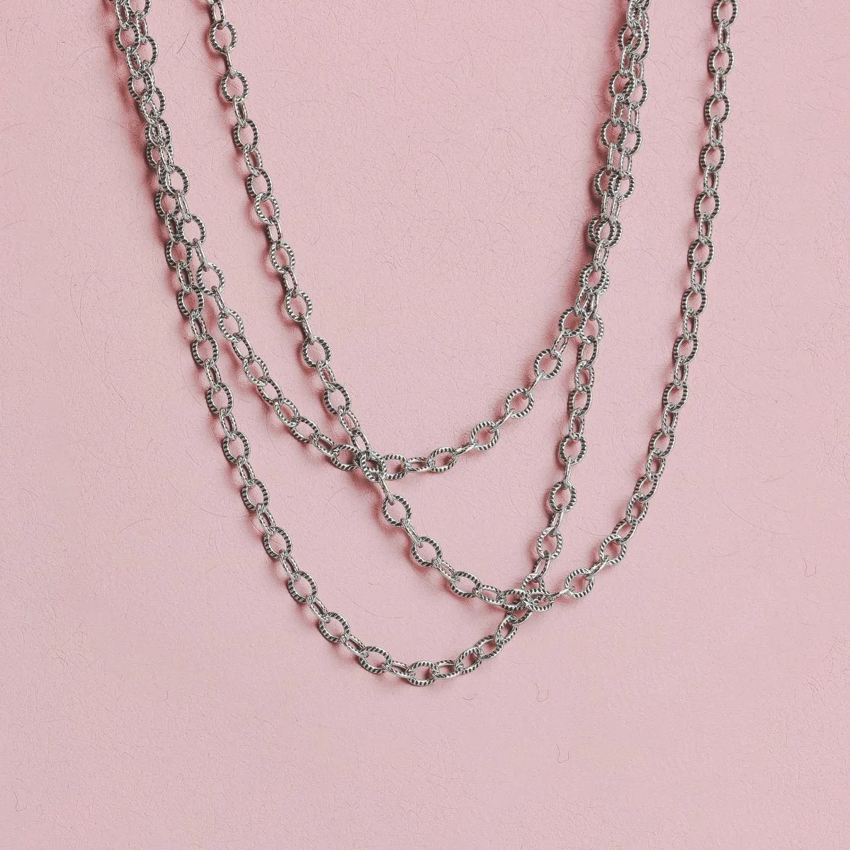 Triple Layered Sunburst Chain Necklace