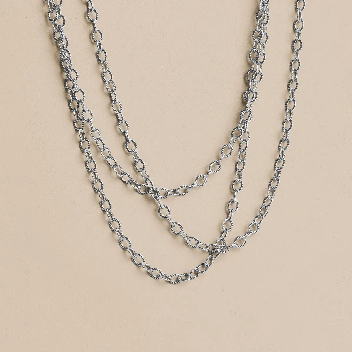 Triple Layered Sunburst Chain Necklace