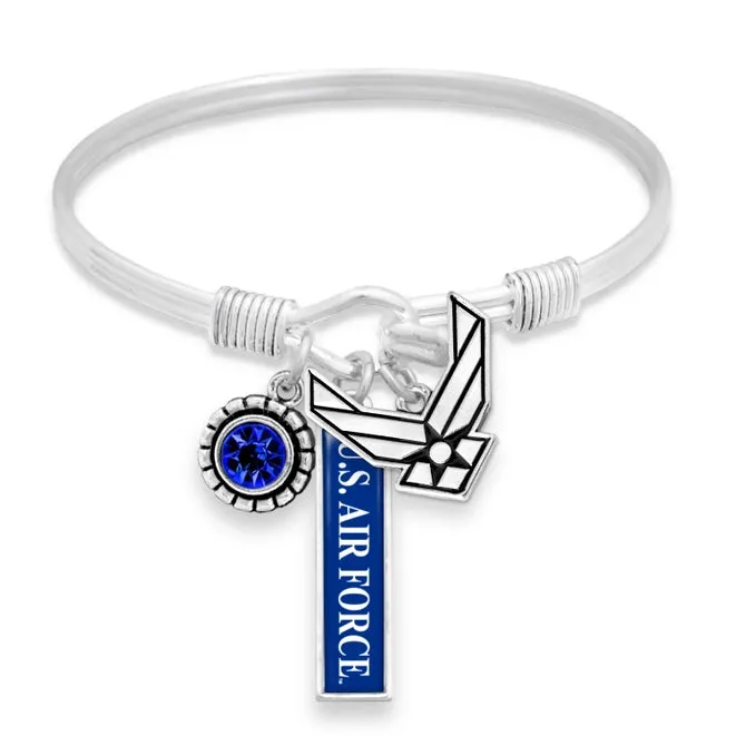 United States Air Force Bangle Charm Bracelet