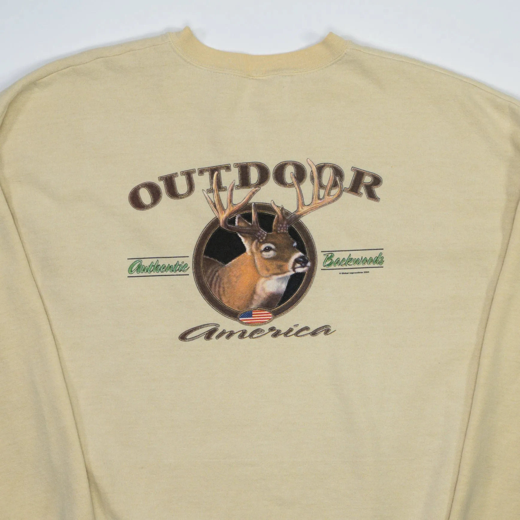 Vintage '04 Yellow Outdoor America Deer Crewneck (L)