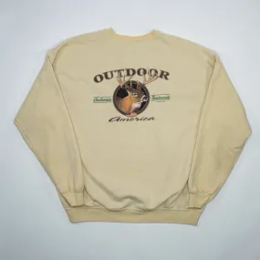 Vintage '04 Yellow Outdoor America Deer Crewneck (L)