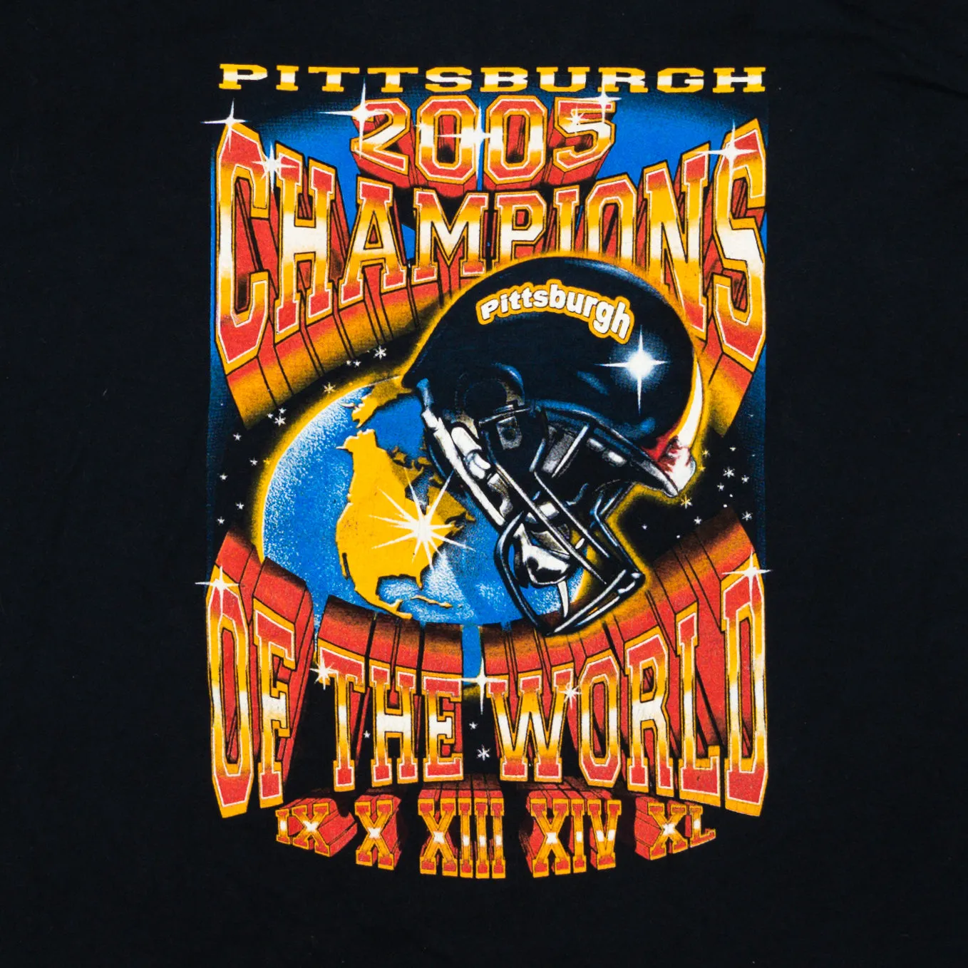 Vintage '05 Pittsburgh Football Champion of the World Tee (L)