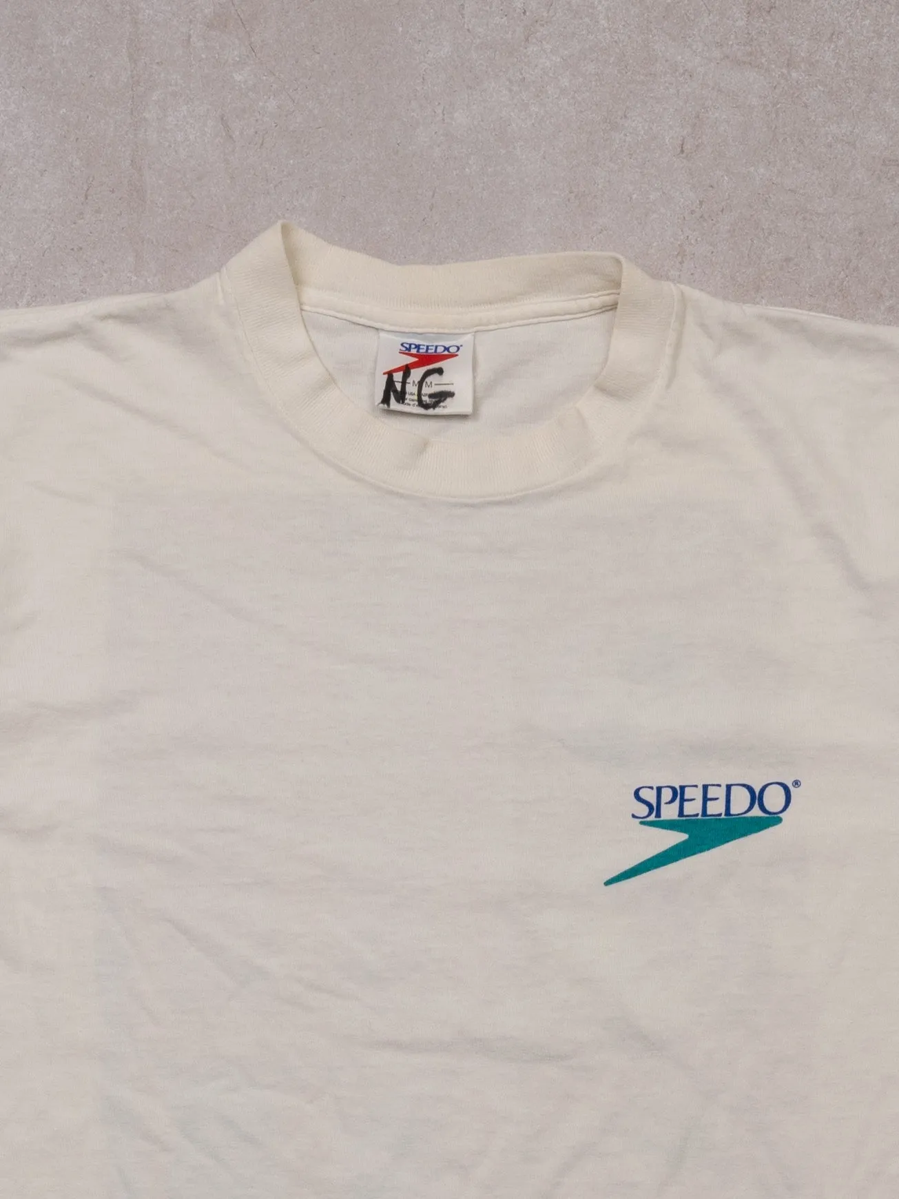 Vintage '94 White Speedo Make It Last Single Stitch Tee (S)