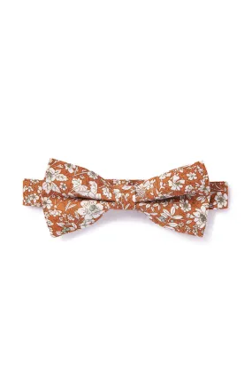 Vintage Floral Sketched Bow Tie - Burnt Orange