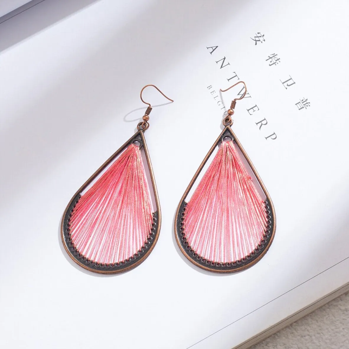 Water Drop String Dangle Boho Ethnic Drop Earrings