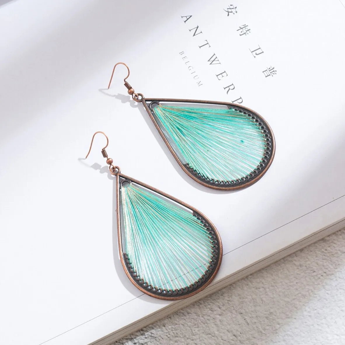 Water Drop String Dangle Boho Ethnic Drop Earrings