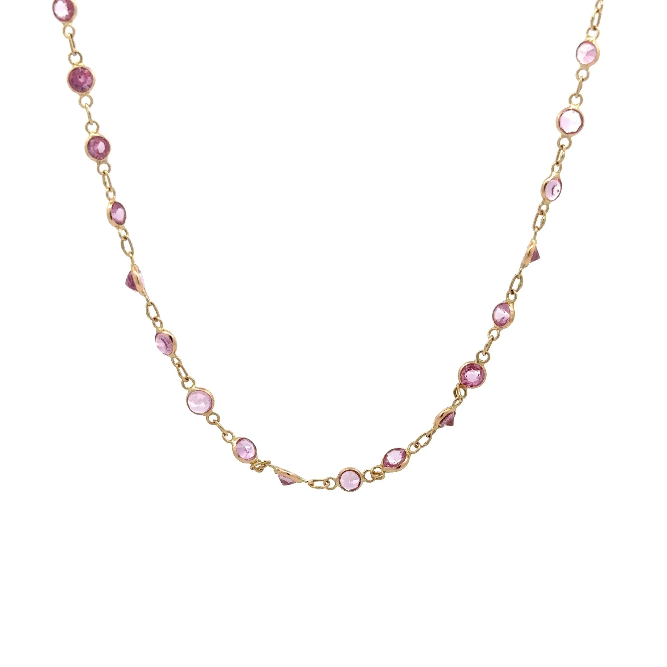 WD1012 14kt Pink Sapphire by the Yard Necklace