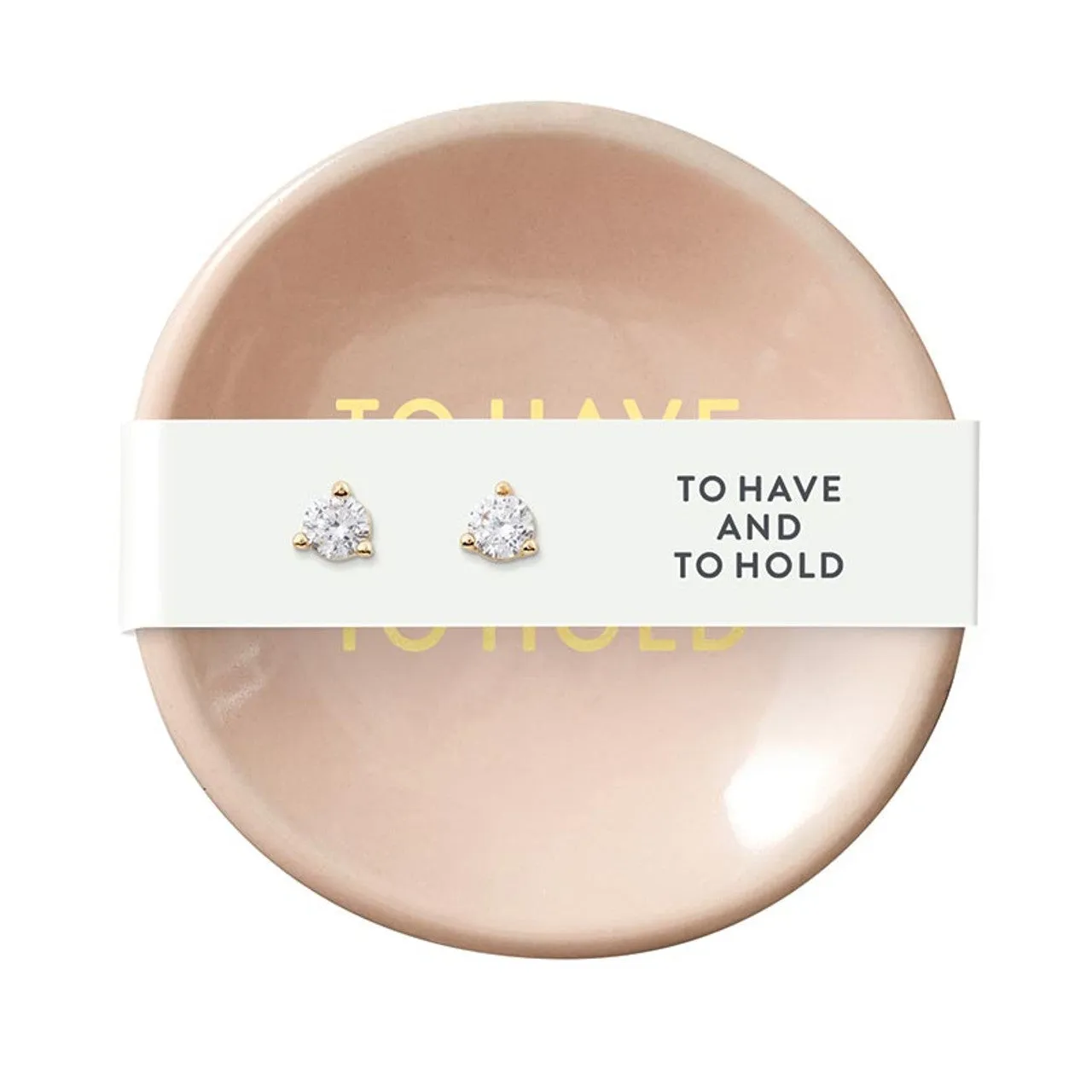 Wedding Day Ceramic Ring Dish and Earrings Set