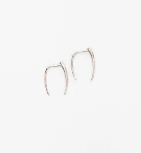 White Gold Infinite Tusk Earrings