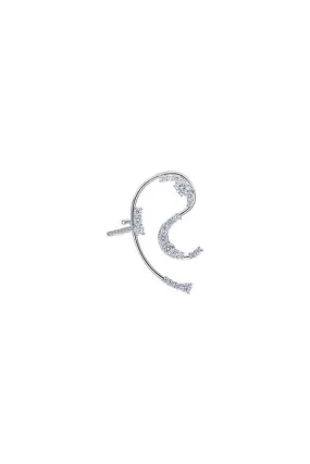 White Gold Spy Collection Ear Cuff Clip Earring (single)