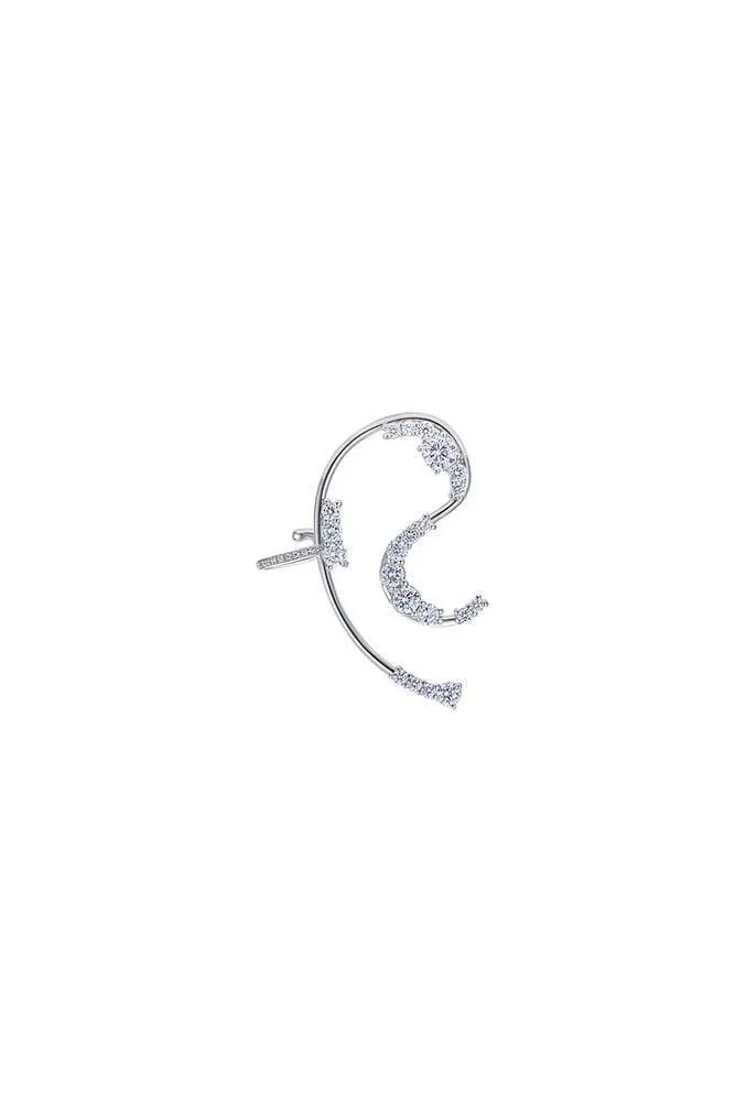 White Gold Spy Collection Ear Cuff Clip Earring (single)