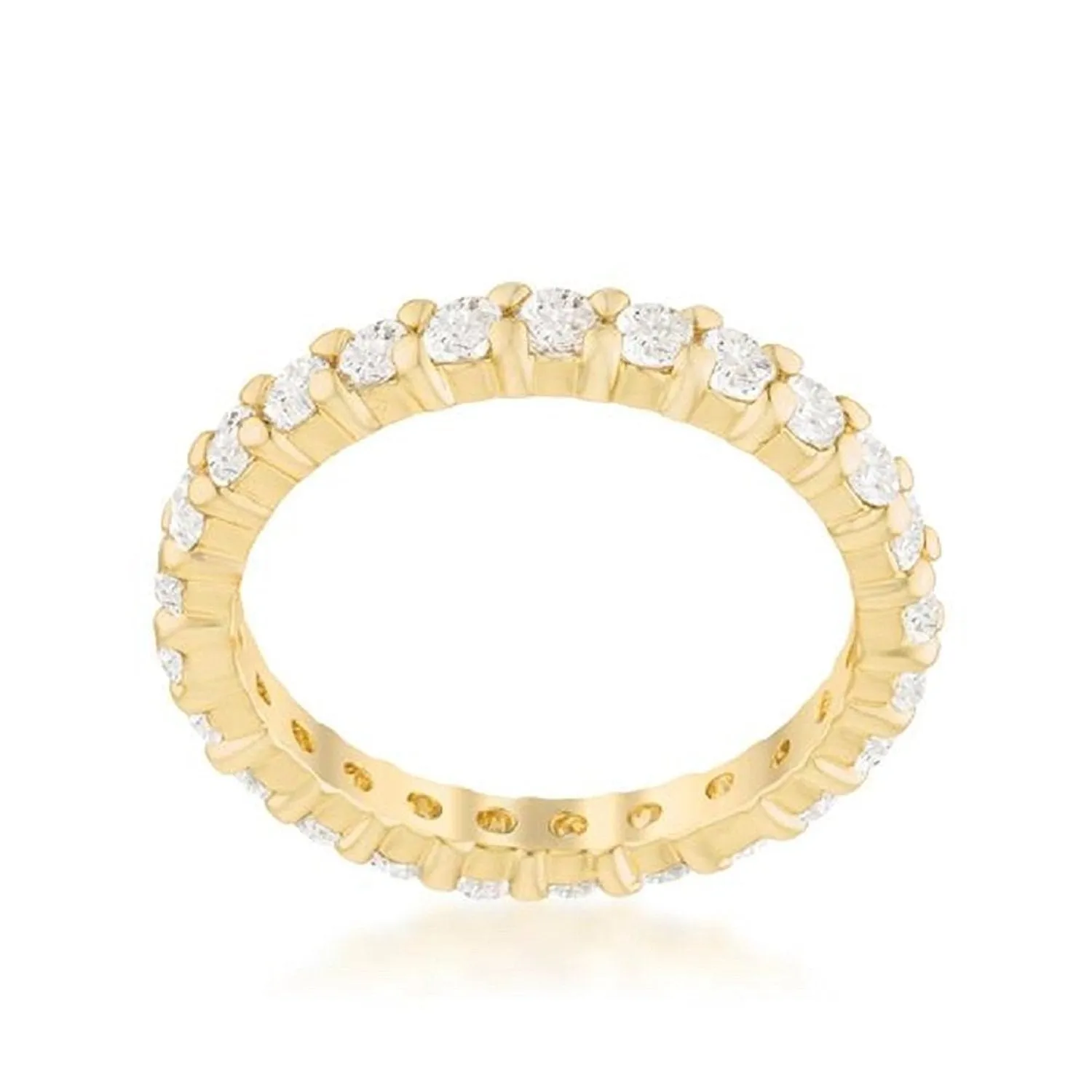 WildKlass Gold ToneCubic Zirconia Eternity Band