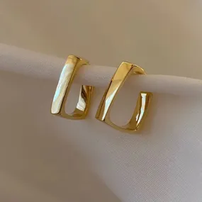 Women Exquisite Square Earrings Gold Color Circle Hoop Geometric Earrings for Girls Luxury 2022 New Fashion Pendients Jewelry